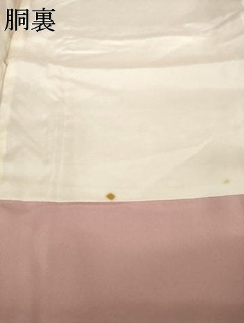 平和屋着物●上質な色無地　銀杏地紋　退紅色　正絹　逸品　AABG4936ck