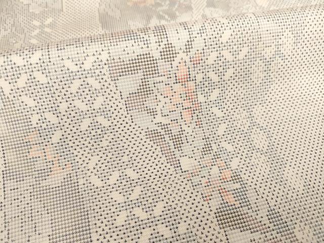 平和屋着物●本場大島紬　白大島　名匠たかし　カタス7マルキ　道長花文　証紙付き　正絹　逸品　AABG4938ck