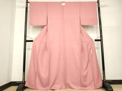 平和屋着物●本草木染作家　瑞鳳　色無地　蘇芳香色　正絹　逸品　未使用　AABG4939ck
