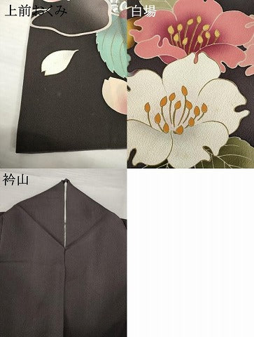 平和屋着物●訪問着　花蝶文　暈し染め　金彩　ロング丈　正絹　逸品　AABG4942ck