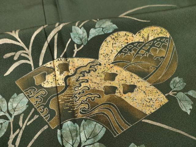 平和屋着物●訪問着　地紙取り立波文　竹屋町刺繍　金彩　正絹　逸品　AABG4945ck 平和屋着物○訪問着 地紙取り立波文 竹屋町刺繍 金彩 正絹