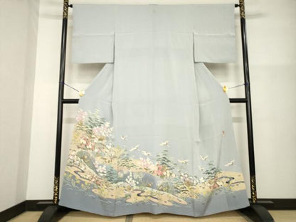 平和屋着物●色留袖　友禅　作家物　飛鶴風景文　暈し染め　松坂屋扱い　正絹　逸品　AABG4950ck