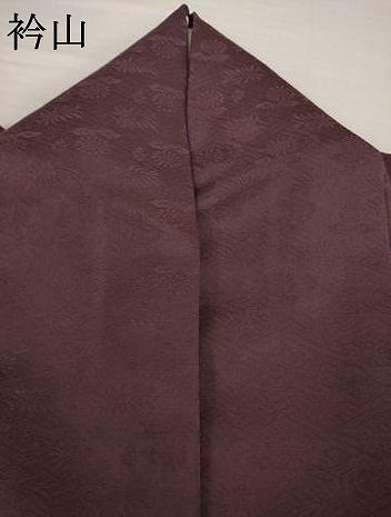 平和屋着物●上質な色無地　草花地紋　紫鳶色　正絹　逸品　AABG4953ck