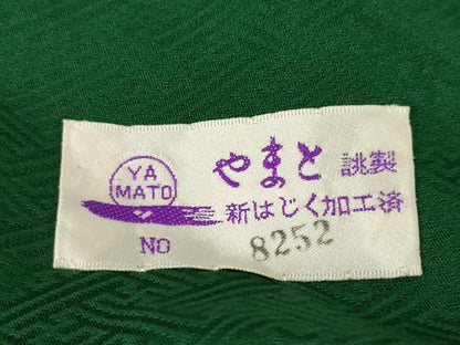 平和屋着物●上質な色無地　舞花地紋　鉄色　やまと誂製　正絹　逸品　未使用　AABG4955ck