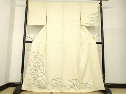 平和屋着物●訪問着　総絞り　立波文　高島屋扱い　正絹　逸品　AABG4959ck