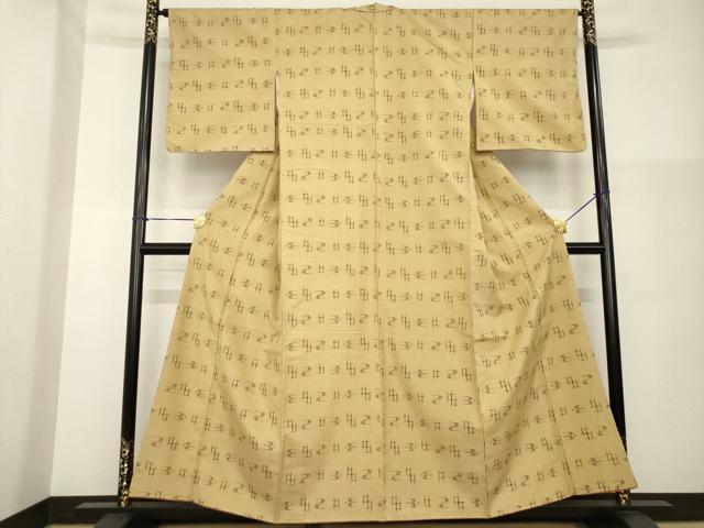 平和屋着物●本場琉球絣　紬　飛鳥文　正絹　逸品　AABG4963ck