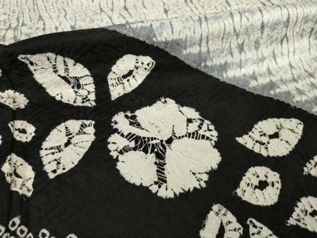 平和屋着物●訪問着　辻が花　絞り　舞花文　正絹　逸品　AABG4964ck