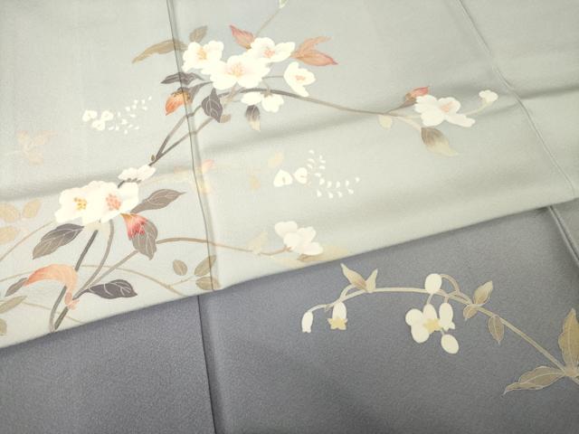 平和屋着物●京加賀友禅　百貫石峰 　訪問着　枝花文　暈し染め　正絹　逸品　AABG4965ck