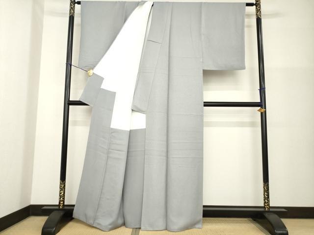 平和屋着物●上質な色無地　煤色　正絹　逸品　AABG4968ck