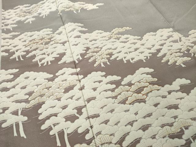 平和屋着物●訪問着　友禅　駒刺繍　松尽くし　暈し染め　金彩　正絹　逸品　AABG4970ck