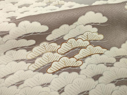 平和屋着物●訪問着　友禅　駒刺繍　松尽くし　暈し染め　金彩　正絹　逸品　AABG4970ck