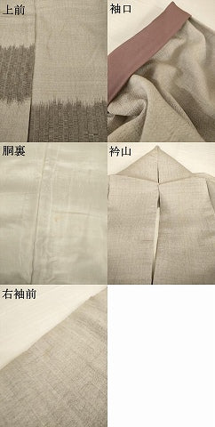 平和屋着物●お召　訪問着　横段文　正絹　逸品　AABG4973ck