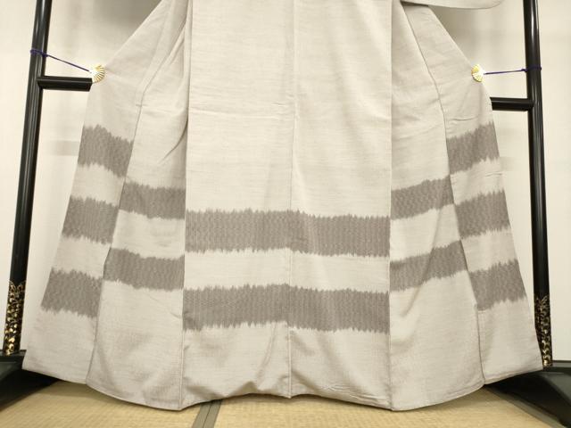平和屋着物●お召　訪問着　横段文　正絹　逸品　AABG4973ck