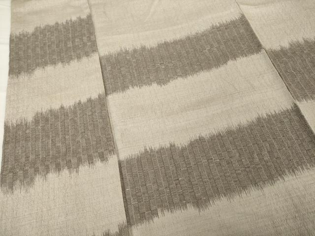 平和屋着物●お召　訪問着　横段文　正絹　逸品　AABG4973ck