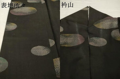 平和屋着物●本場大島紬　カタス9マルキ　飛び石　地空き　正絹　逸品　AABG4975ck
