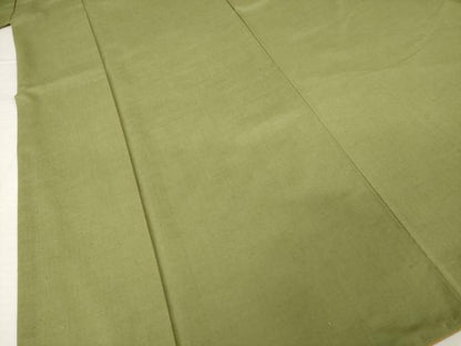 平和屋着物●上質な紬　色無地　梅松色　正絹　逸品　AABG4980ck