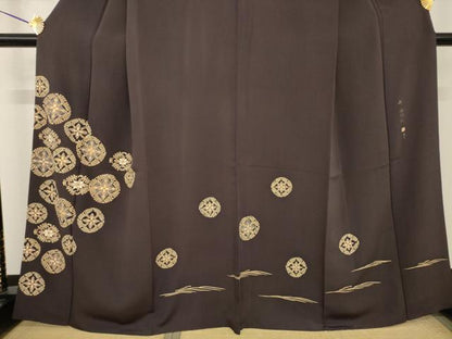 平和屋着物●江戸友禅　小倉貞右　訪問着　駒刺繍　花丸文　金彩　正絹　逸品　AABG4984ck