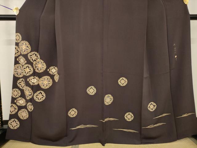 平和屋着物●江戸友禅　小倉貞右　訪問着　駒刺繍　花丸文　金彩　正絹　逸品　AABG4984ck