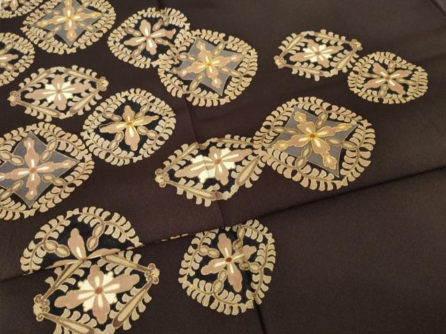 平和屋着物●江戸友禅　小倉貞右　訪問着　駒刺繍　花丸文　金彩　正絹　逸品　AABG4984ck