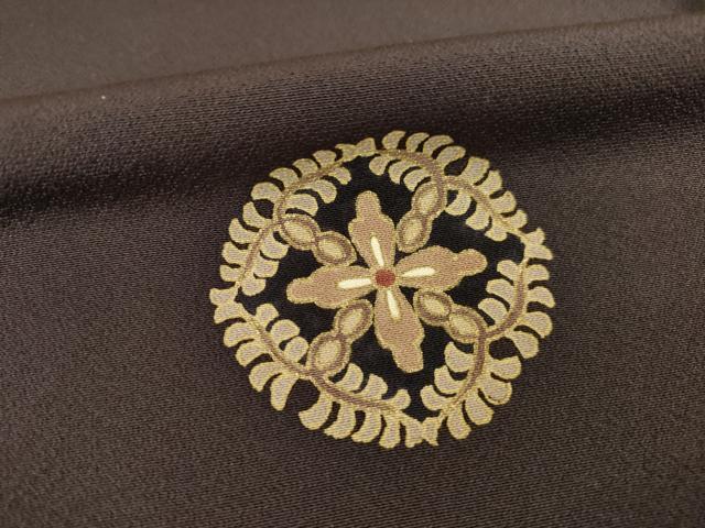 平和屋着物●江戸友禅　小倉貞右　訪問着　駒刺繍　花丸文　金彩　正絹　逸品　AABG4984ck