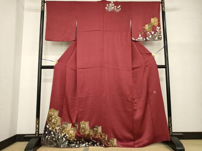 平和屋着物●TOKI志すい キモノモードオリジナルブランド　訪問着　御所車花文　暈し染め　金彩　正絹　逸品　AABG4988ck