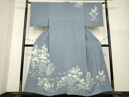 平和屋着物●訪問着　友禅　草花文　正絹　逸品　AABG4989ck