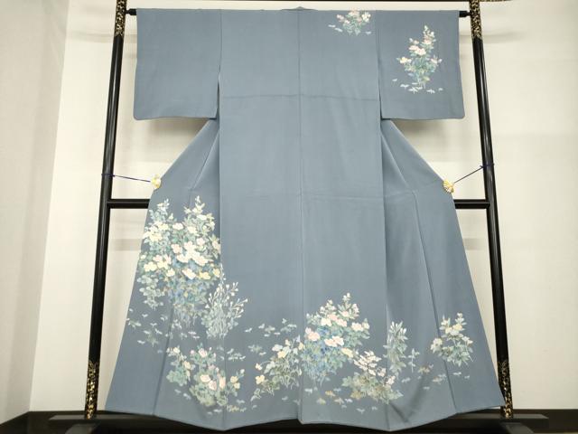 平和屋着物●訪問着　友禅　草花文　正絹　逸品　AABG4989ck