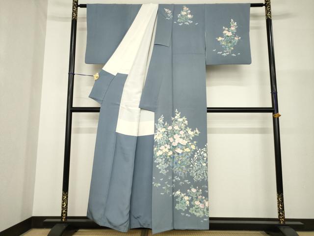 平和屋着物●訪問着　友禅　草花文　正絹　逸品　AABG4989ck