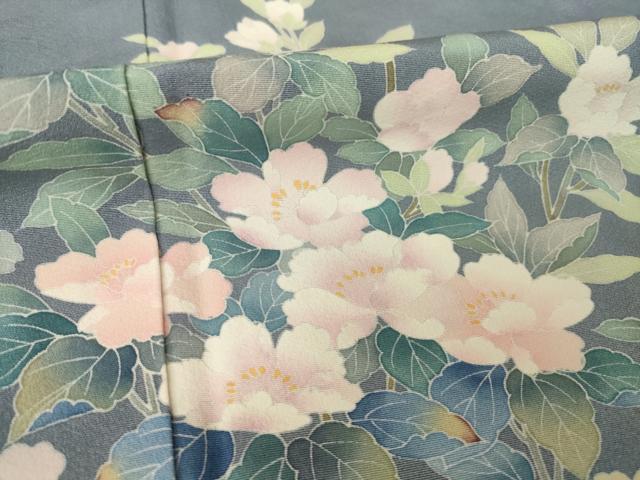 平和屋着物●訪問着　友禅　草花文　正絹　逸品　AABG4989ck