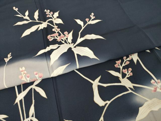 平和屋着物●訪問着　友禅　草花文　暈し染め　正絹　逸品　未使用　AABG4993ck