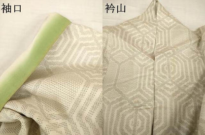 平和屋着物●本場大島紬　白大島　120亀甲　亀甲文　正絹　逸品　AABG5000ck