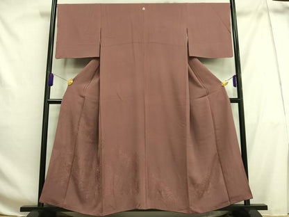 平和屋着物■色留訪問着　樹林地紋　蘇芳香色　正絹　逸品　AABG5001oa