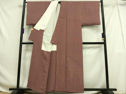 平和屋着物■色留訪問着　樹林地紋　蘇芳香色　正絹　逸品　AABG5001oa