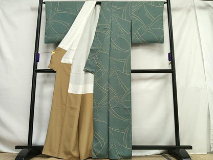 平和屋着物■上質な小紋　枝葉文　正絹　逸品　AABG5004oa
