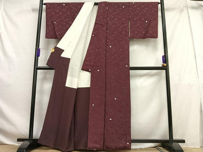 平和屋着物■上質な小紋　絞り　枝花文　正絹　逸品　AABG5008oa