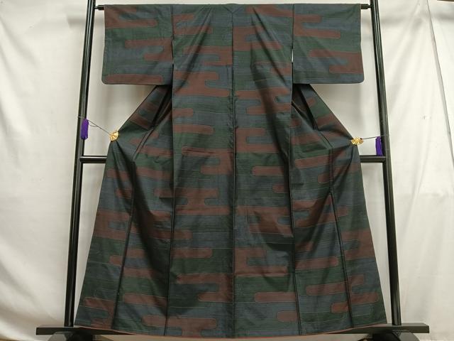 平和屋着物■本場大島紬 エ霞文 正絹 逸品 AABG5013oa