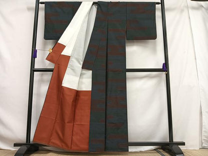 平和屋着物■本場大島紬 エ霞文 正絹 逸品 AABG5013oa