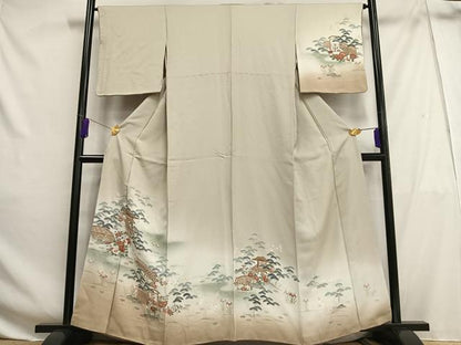 平和屋着物■訪問着　風景花松文　暈し染め　金彩　正絹　逸品　AABG5020oa