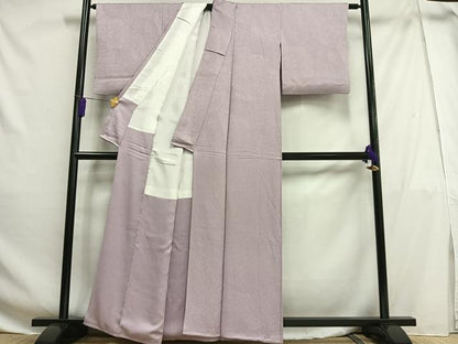 平和屋着物■上質な色無地　紋意匠　紅藤色　正絹　逸品　AABG5027oa
