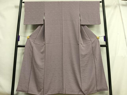 平和屋着物■上質な色無地　芝地紋　紅藤色　正絹　逸品　AABG5028oa