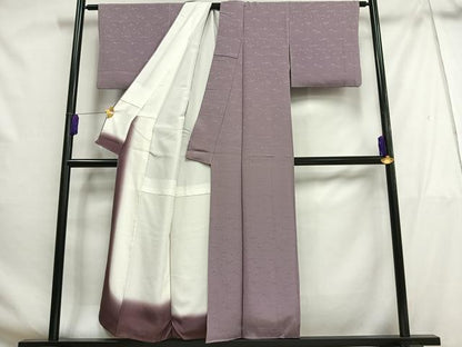 平和屋着物■上質な色無地　芝地紋　紅藤色　正絹　逸品　AABG5028oa