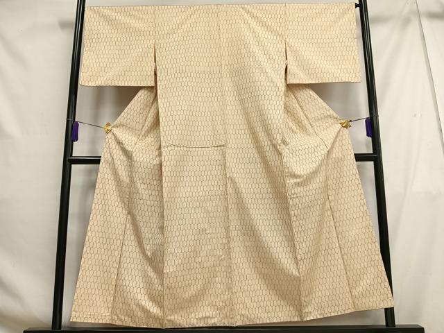 平和屋着物■上質な紬　亀甲文　正絹　逸品　AABG5032oa