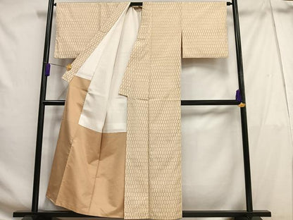 平和屋着物■上質な紬　亀甲文　正絹　逸品　AABG5032oa