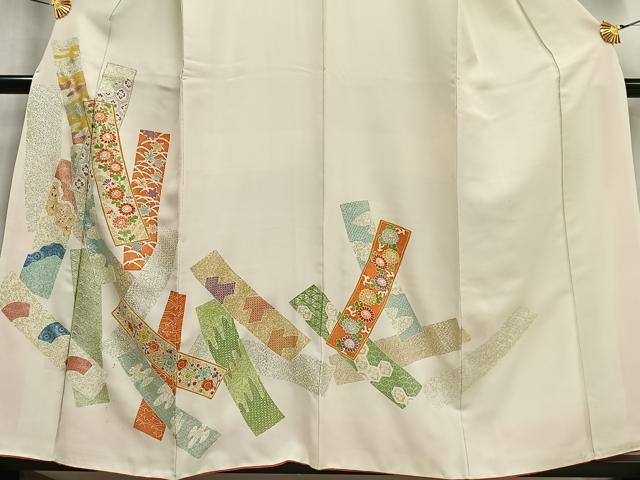 平和屋着物■中国三大刺繍 相良刺繍 訪問着 駒刺繍 短冊花文 金銀彩 正絹 逸品 AABG5033oa