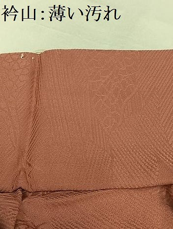 平和屋着物■上質な色無地 舞葉地紋 甚三紅色 正絹 逸品 AABG5041oa