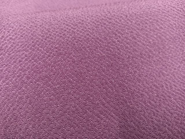 平和屋着物■上質な色無地 二藍色 鬼しぼ縮緬 正絹 逸品 AABG5042oa