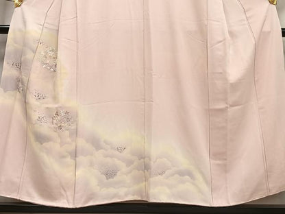 平和屋着物■訪問着 刺繍 草花雲重ね文 暈し染め 正絹 逸品 AABG5044oa