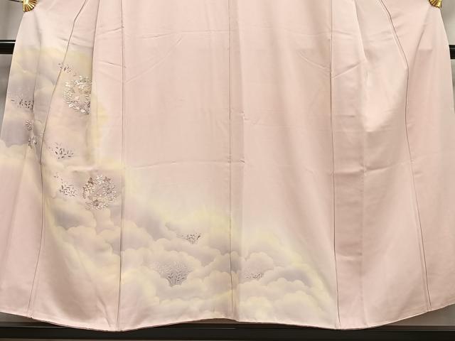 平和屋着物■訪問着 刺繍 草花雲重ね文 暈し染め 正絹 逸品 AABG5044oa