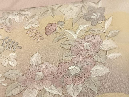 平和屋着物■訪問着 刺繍 草花雲重ね文 暈し染め 正絹 逸品 AABG5044oa