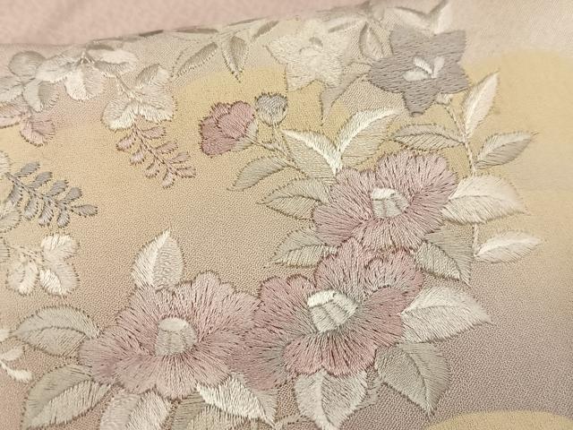 平和屋着物■訪問着 刺繍 草花雲重ね文 暈し染め 正絹 逸品 AABG5044oa